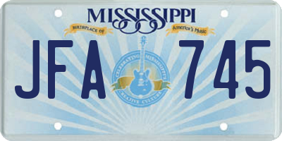 MS license plate JFA745