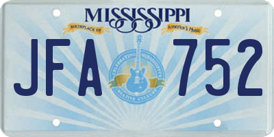 MS license plate JFA752