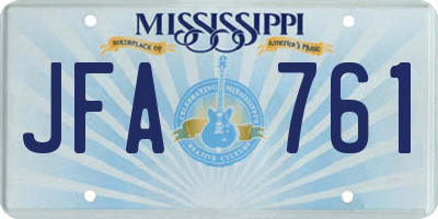 MS license plate JFA761