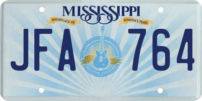 MS license plate JFA764