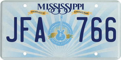 MS license plate JFA766