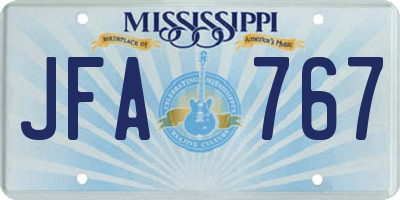 MS license plate JFA767
