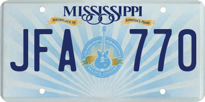 MS license plate JFA770