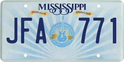 MS license plate JFA771