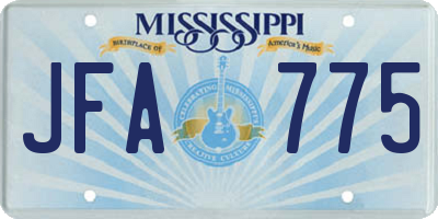MS license plate JFA775
