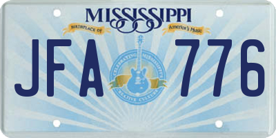 MS license plate JFA776