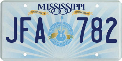 MS license plate JFA782