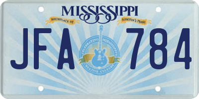 MS license plate JFA784