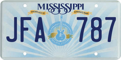 MS license plate JFA787
