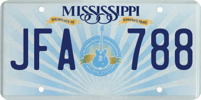 MS license plate JFA788