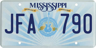 MS license plate JFA790