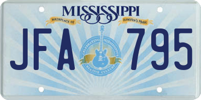 MS license plate JFA795