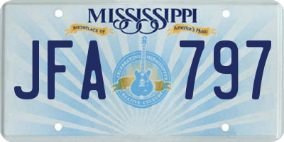 MS license plate JFA797