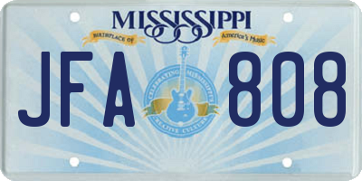 MS license plate JFA808