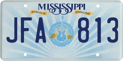 MS license plate JFA813