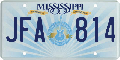 MS license plate JFA814
