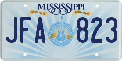 MS license plate JFA823