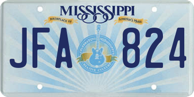 MS license plate JFA824