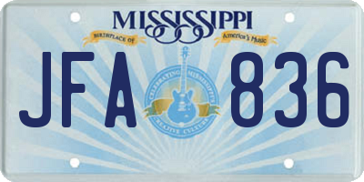 MS license plate JFA836
