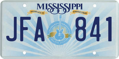 MS license plate JFA841