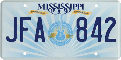 MS license plate JFA842