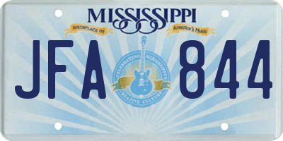 MS license plate JFA844