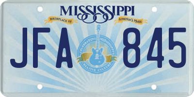 MS license plate JFA845