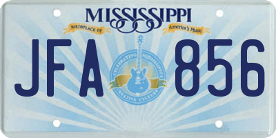MS license plate JFA856