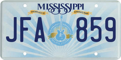 MS license plate JFA859