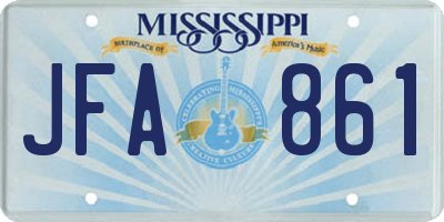 MS license plate JFA861