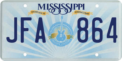 MS license plate JFA864