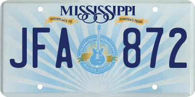 MS license plate JFA872