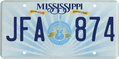 MS license plate JFA874