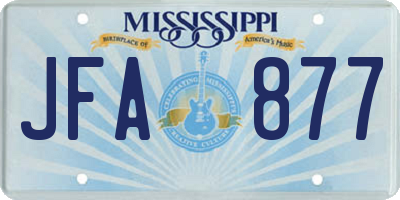 MS license plate JFA877
