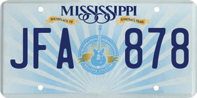 MS license plate JFA878