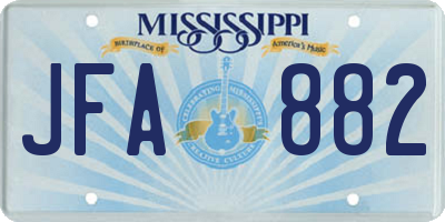 MS license plate JFA882