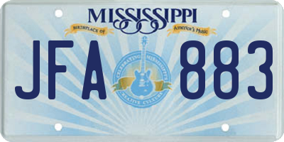 MS license plate JFA883