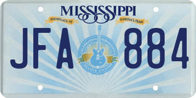 MS license plate JFA884
