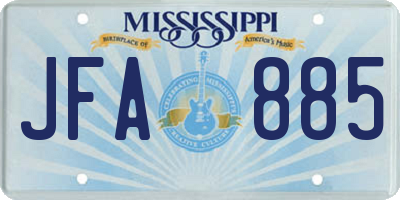 MS license plate JFA885