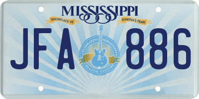 MS license plate JFA886