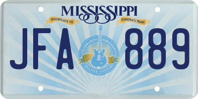 MS license plate JFA889