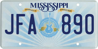 MS license plate JFA890