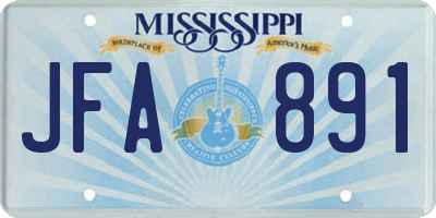 MS license plate JFA891