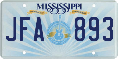 MS license plate JFA893