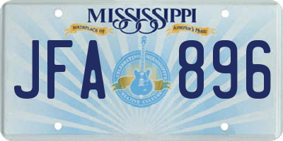 MS license plate JFA896