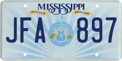 MS license plate JFA897