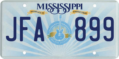 MS license plate JFA899
