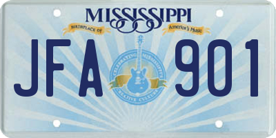MS license plate JFA901