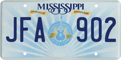 MS license plate JFA902