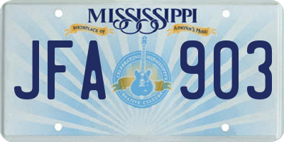 MS license plate JFA903